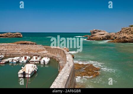 The old harbour in Biarritz, Pyrenees-Atlantiques (64), Nouvelle-Aquitaine region, France Stock Photo