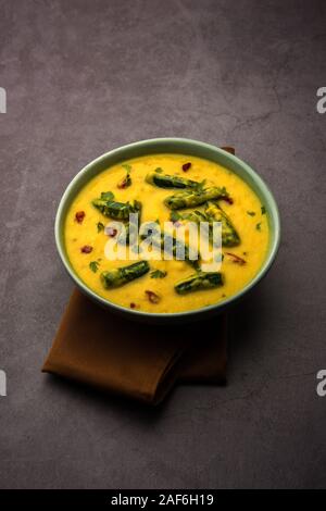 ladies finger or bhindi curry / okra masala gravy. selective focus Stock Photo