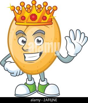 Cool King of potato on cartoon character style Stock Vector