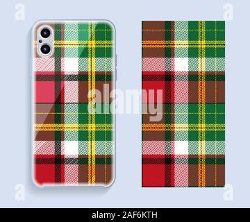 Mobile phone cover design. Template smartphone case vector pattern. Stock Vector