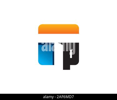 iconic apps icon style initial logo of letter T and P Stock Vector