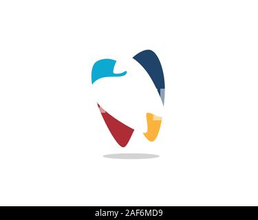 colorful tooth inside tooth as negative space for dental dentist care logo Stock Vector