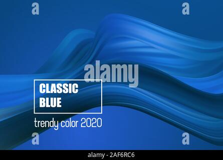 Color of the Year 2020 - Classic Blue. Fashion color trend Stock Vector
