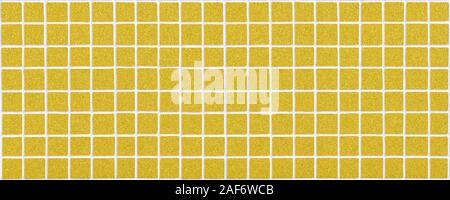 golden ceramic tile with many squares in wide screen form with white filling Stock Photo