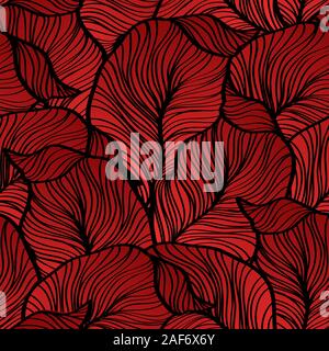 Vector illustration Retro seamless pattern with abstract leaves Stock Vector