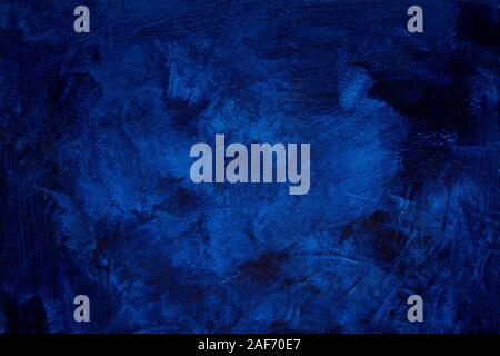 beautiful abstract dark blue grunge stucco wall backdrop, art rough stylized texture with copy space Stock Photo