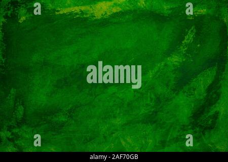 beautiful abstract dark green grunge stucco wall backdrop, art rough stylized texture with copy space Stock Photo