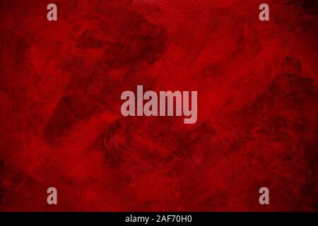beautiful abstract dark red grunge stucco wall backdrop, art rough stylized texture with copy space Stock Photo