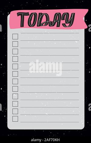 Space style. Template for agenda, planners, check lists Stock Vector