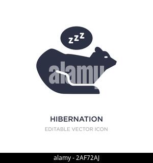 hibernation icon on white background. Simple element illustration from Animals concept. hibernation icon symbol design. Stock Vector