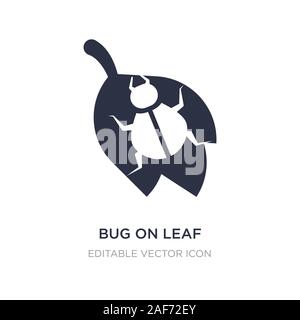 bug on leaf icon on white background. Simple element illustration from Animals concept. bug on leaf icon symbol design. Stock Vector