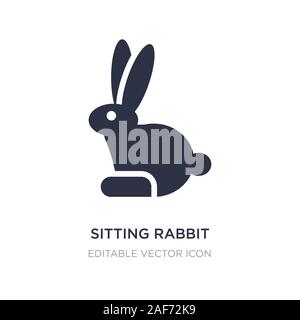 sitting rabbit icon on white background. Simple element illustration from Animals concept. sitting rabbit icon symbol design. Stock Vector