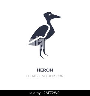 heron icon on white background. Simple element illustration from Animals concept. heron icon symbol design. Stock Vector