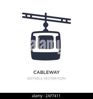 cableway icon on white background. Simple element illustration from Architecture and city concept. cableway icon symbol design. Stock Vector