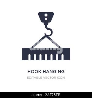hook hanging material icon on white background. Simple element illustration from Buildings concept. hook hanging material icon symbol design. Stock Vector