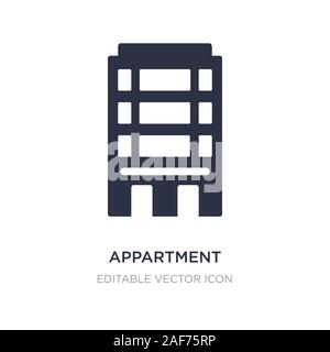 appartment icon on white background. Simple element illustration from Buildings concept. appartment icon symbol design. Stock Vector