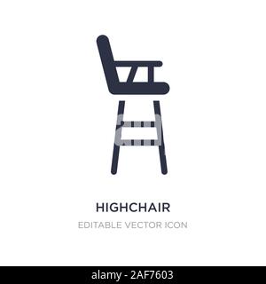 highchair icon on white background. Simple element illustration from Buildings concept. highchair icon symbol design. Stock Vector