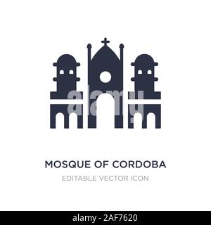 mosque of cordoba icon on white background. Simple element illustration from Buildings concept. mosque of cordoba icon symbol design. Stock Vector