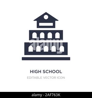 high school icon on white background. Simple element illustration from Buildings concept. high school icon symbol design. Stock Vector