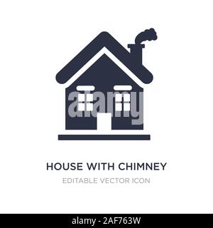 house with chimney icon on white background. Simple element illustration from Buildings concept. house with chimney icon symbol design. Stock Vector