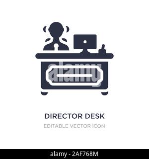 director desk icon on white background. Simple element illustration from Business concept. director desk icon symbol design. Stock Vector