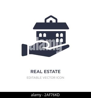 real estate business house on a hand icon on white background. Simple element illustration from Business concept. real estate business house on a hand Stock Vector