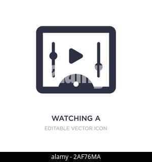 watching a video on a tablet icon on white background. Simple element illustration from Cinema concept. watching a video on a tablet icon symbol desig Stock Vector