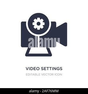 video settings icon on white background. Simple element illustration from Cinema concept. video settings icon symbol design. Stock Vector