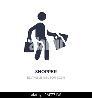 shopper icon on white background. Simple element illustration from Commerce concept. shopper icon symbol design. Stock Vector