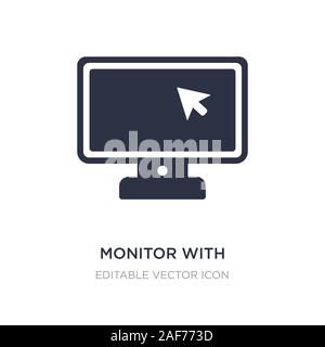 monitor with mouse cursor icon on white background. Simple element illustration from Computer concept. monitor with mouse cursor icon symbol design. Stock Vector