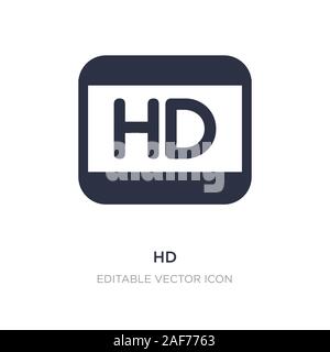 hd icon on white background. Simple element illustration from Cinema concept. hd icon symbol design. Stock Vector