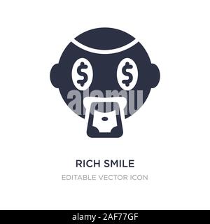 rich smile icon on white background. Simple element illustration from Commerce concept. rich smile icon symbol design. Stock Vector