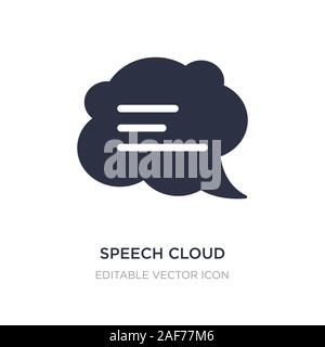 speech cloud icon on white background. Simple element illustration from Communications concept. speech cloud icon symbol design. Stock Vector