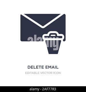 delete email icon on white background. Simple element illustration from Communications concept. delete email icon symbol design. Stock Vector