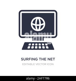surfing the net icon on white background. Simple element illustration from Computer concept. surfing the net icon symbol design. Stock Vector