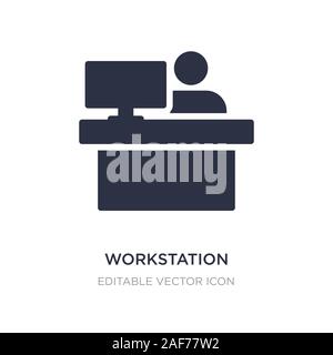 workstation icon on white background. Simple element illustration from Computer concept. workstation icon symbol design. Stock Vector