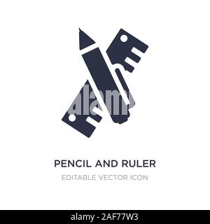 pencil and ruler icon on white background. Simple element illustration from Construction and tools concept. pencil and ruler icon symbol design. Stock Vector