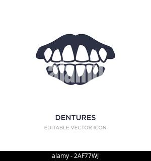 dentures icon on white background. Simple element illustration from Dentist concept. dentures icon symbol design. Stock Vector