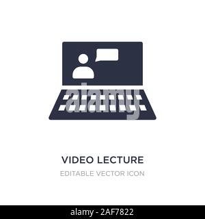 video lecture icon on white background. Simple element illustration from Computer concept. video lecture icon symbol design. Stock Vector