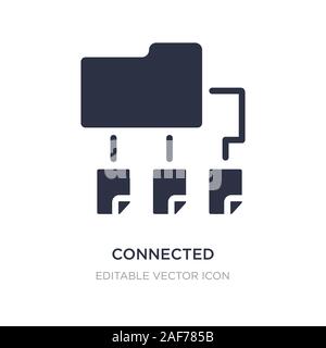 connected folder data icon on white background. Simple element illustration from Computer concept. connected folder data icon symbol design. Stock Vector