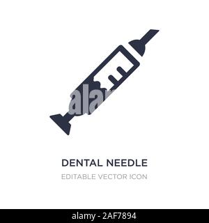 dental needle icon on white background. Simple element illustration from Dentist concept. dental needle icon symbol design. Stock Vector