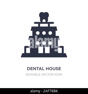 dental house icon on white background. Simple element illustration from Dentist concept. dental house icon symbol design. Stock Vector