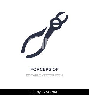 forceps of dentist tools icon on white background. Simple element illustration from Dentist concept. forceps of dentist tools icon symbol design. Stock Vector