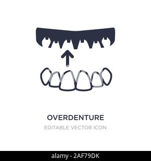 overdenture icon on white background. Simple element illustration from Dentist concept. overdenture icon symbol design. Stock Vector