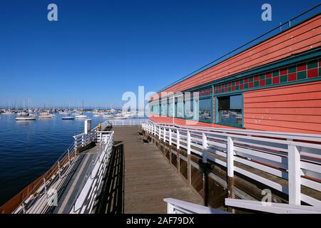 Old Fisherman's Wharf, Cannery Row tourist district, Monterey, California, USA Stock Photo