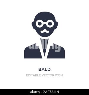 bald icon on white background. Simple element illustration from Education concept. bald icon symbol design. Stock Vector