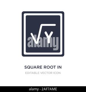 square root in class icon on white background. Simple element illustration from Education concept. square root in class icon symbol design. Stock Vector