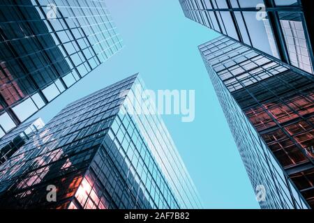 Corporate office building facade and sky - business concept Stock Photo