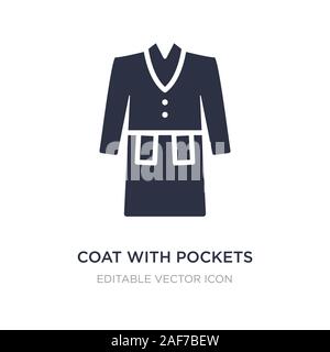 coat with pockets icon on white background. Simple element illustration from Fashion concept. coat with pockets icon symbol design. Stock Vector