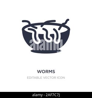 worms icon on white background. Simple element illustration from Food concept. worms icon symbol design. Stock Vector
